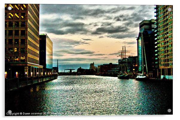 Docklands Sunset Acrylic by Dawn O'Connor