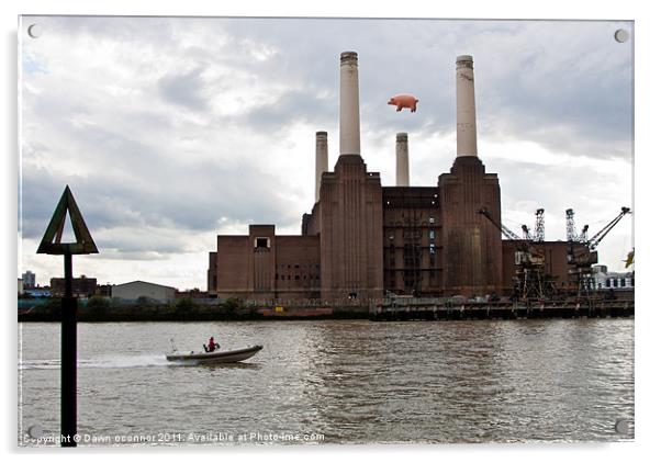 Pink Floyd's Pig, Battersea Acrylic by Dawn O'Connor