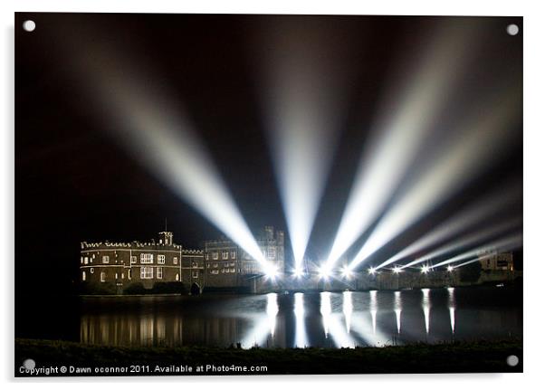 Leeds Castle and Laser Lights Acrylic by Dawn O'Connor