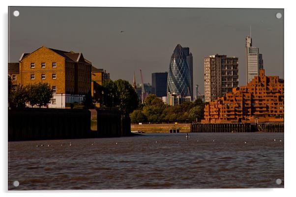 The Gherkin, London Acrylic by Dawn O'Connor