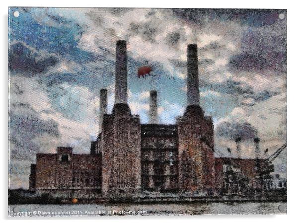 Pink Floyd's Pig, Battersea Power Station Acrylic by Dawn O'Connor