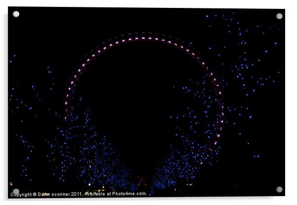 The London Eye's Lights Acrylic by Dawn O'Connor