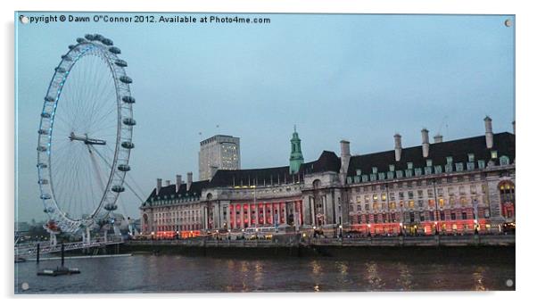 London Eye and County Hall Acrylic by Dawn O'Connor