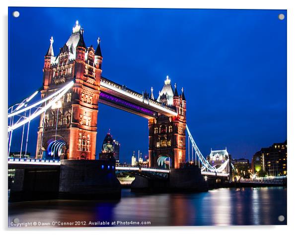 Tower Bridge at Night Acrylic by Dawn O'Connor