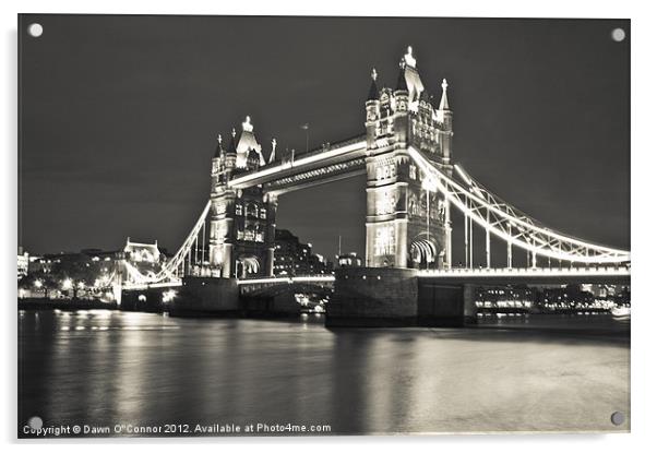 Tower Bridge at Night Acrylic by Dawn O'Connor
