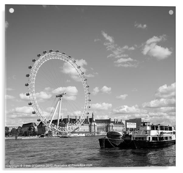 London Eye and County Hall Acrylic by Dawn O'Connor
