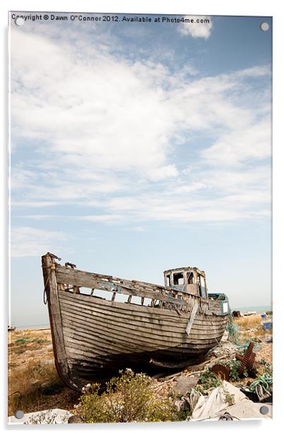 Wrecked Boat Dungeness Acrylic by Dawn O'Connor
