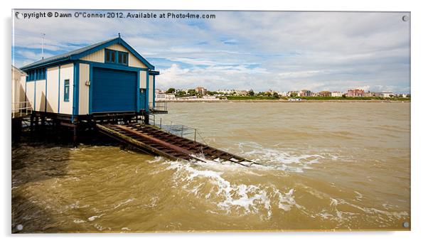 Clacton Pier Lifeboat Shed Acrylic by Dawn O'Connor