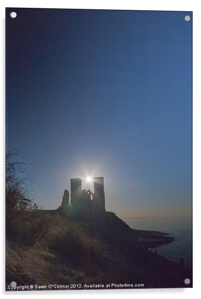 Reculver Towers Acrylic by Dawn O'Connor