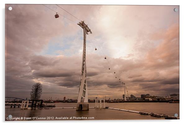 Thames Cable Car Acrylic by Dawn O'Connor