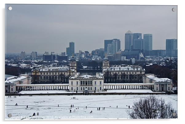 Greenwich in the Snow Acrylic by Dawn O'Connor