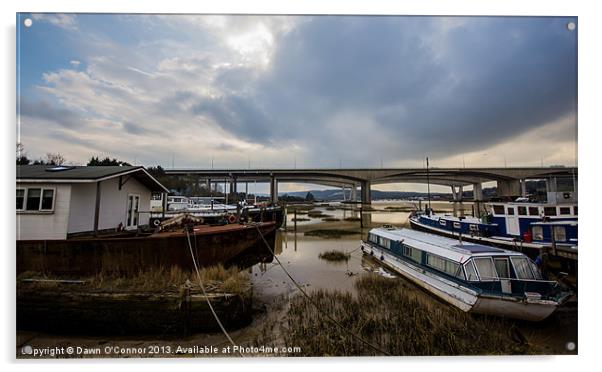 River Medway Boatyard Acrylic by Dawn O'Connor
