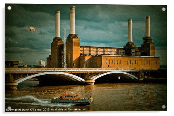 Pink Floyd Pig at Battersea Acrylic by Dawn O'Connor