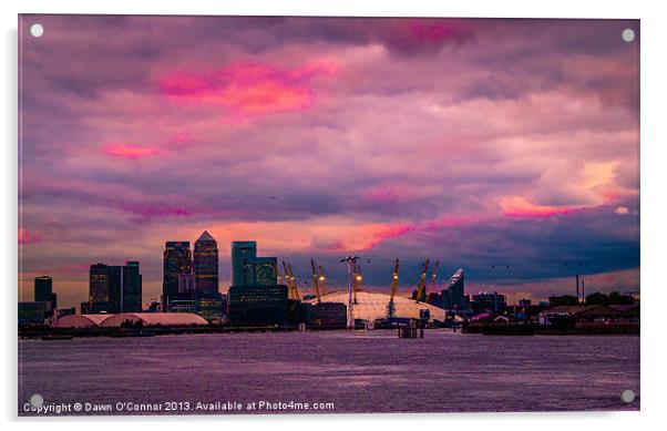 Docklands and O2 Arena Acrylic by Dawn O'Connor