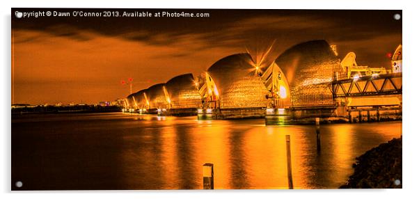 The Thames Barrier Acrylic by Dawn O'Connor