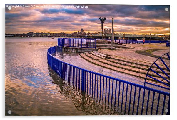River Medway Flood Acrylic by Dawn O'Connor