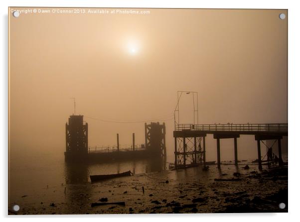 River Medway Fog Acrylic by Dawn O'Connor