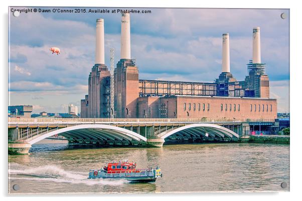  Pink Floyd Pig at Battersea Power Station Acrylic by Dawn O'Connor