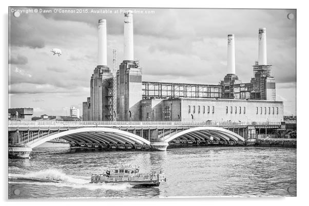Pink Floyd Pig at Battersea Power Station Acrylic by Dawn O'Connor
