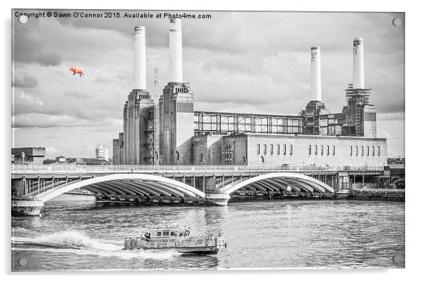 Pink Floyd Pig at Battersea Power Station Acrylic by Dawn O'Connor