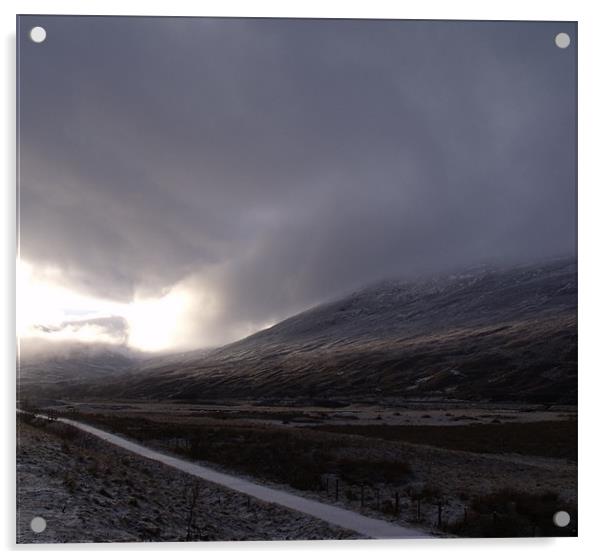 Snowy Road Acrylic by Nigel G Owen