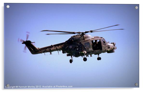 Royal Navy Helicopter Acrylic by Hannah Morley