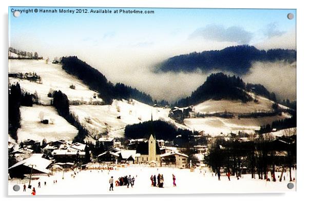 Mayrofen Ski Resort, Austria Acrylic by Hannah Morley
