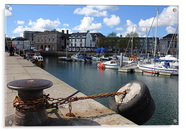 Sutton Harbour Plymouth Acrylic by Anthony Michael 