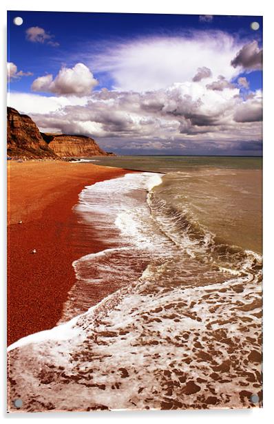 Hastings Beach Acrylic by Anthony Michael 