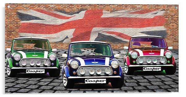 Mini Cooper Trio Acrylic by Anthony Michael 