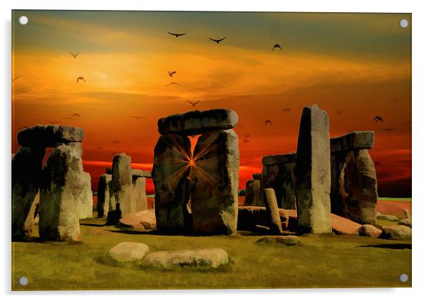 Stonehenge Fantasy Acrylic by Anthony Michael 