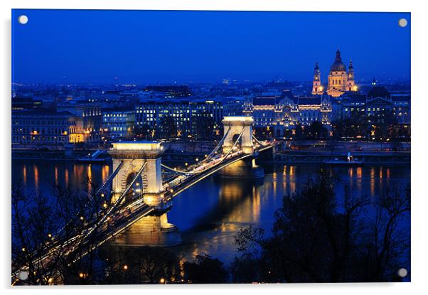 Bridge Across the Danube Acrylic by Adam Lucas
