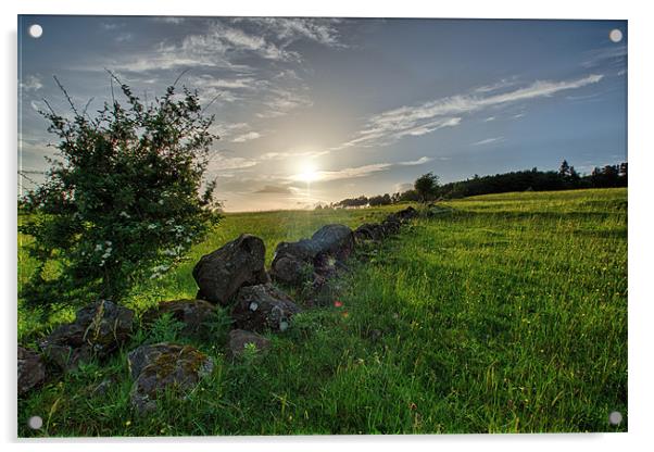 Stone Wall Acrylic by Sam Smith