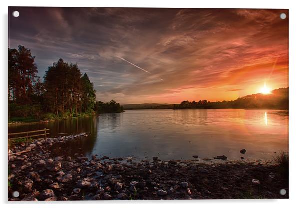 Knapps Loch Sunset Acrylic by Sam Smith