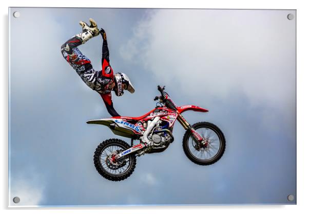 Stunt rider Acrylic by Sam Smith