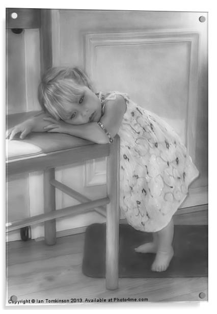 Tired Girl 2 Acrylic by Ian Tomkinson