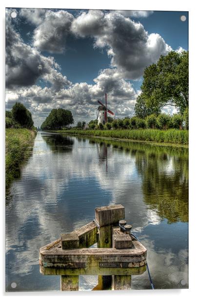 Damme Windmill - Belgium Acrylic by colin ashworth