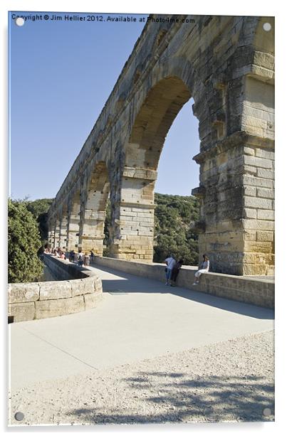 Pont Du Gard Acrylic by Jim Hellier