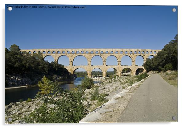 Pont Du Gard Acrylic by Jim Hellier