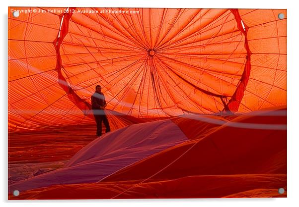 inside hot air baloon Acrylic by Jim Hellier