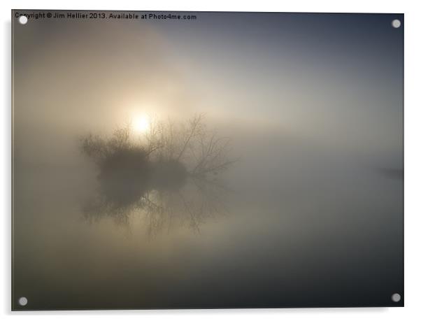 Dawn Mapledurham reach river Thames Acrylic by Jim Hellier