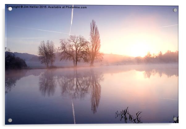 Spring sunrise at Mapledurham Acrylic by Jim Hellier