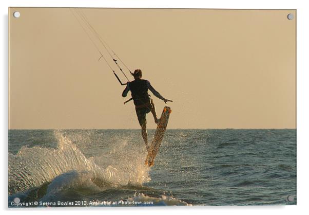 Kite Surfer Jumping Mandrem Acrylic by Serena Bowles
