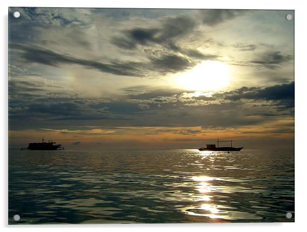 Silver Boracay Sunset Acrylic by Serena Bowles