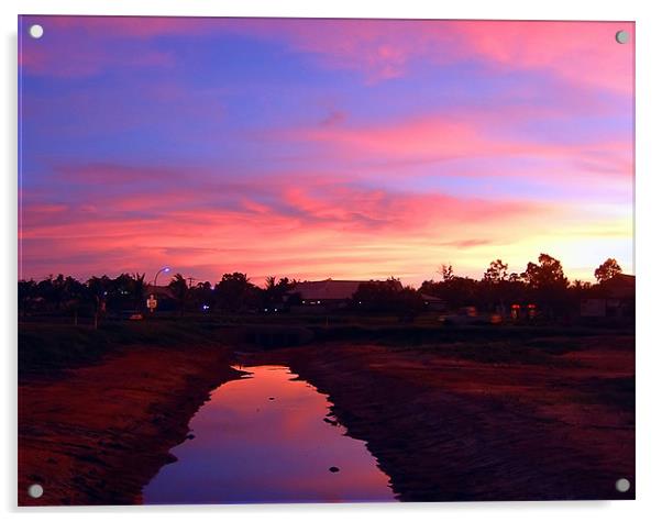 Broome Sunset, Western Australia, Australia Acrylic by Serena Bowles