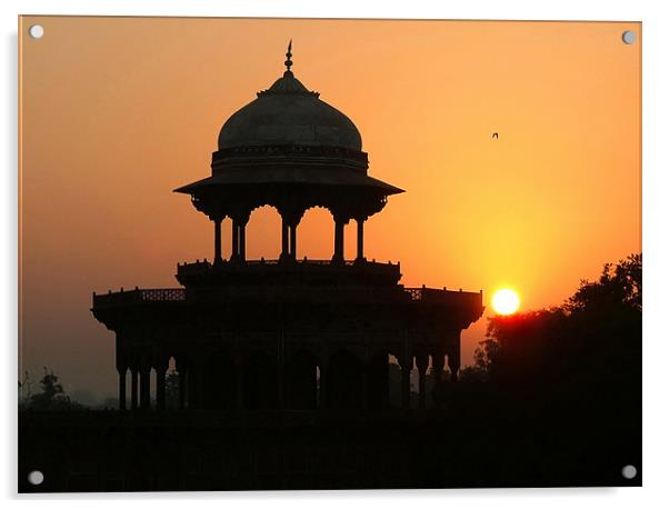 Sunrise at the Taj Mahal Acrylic by Serena Bowles