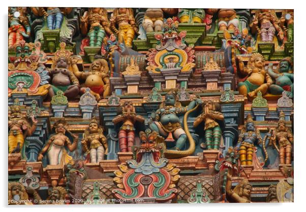 Meenakshi Temple Detail Acrylic by Serena Bowles