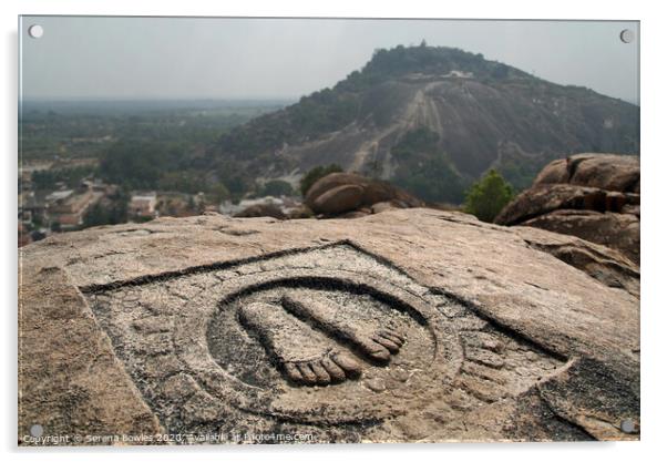 Carved Feet at Shravanabelagola Acrylic by Serena Bowles