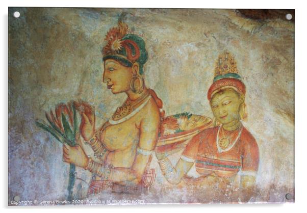 Cave Paintings Sigiriya Acrylic by Serena Bowles