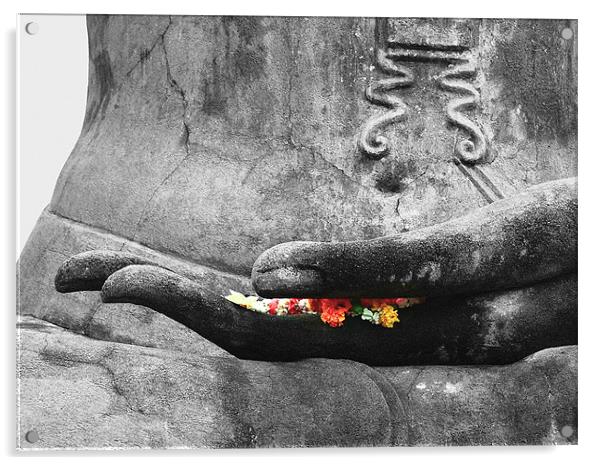 Hand of Buddha Acrylic by Serena Bowles